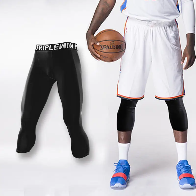 Men GYM Capri Running Tights Pants Kid Children Basketball Football Soccer Fitness Exercise Sport 3/4 Cropped Legging Shorts J12