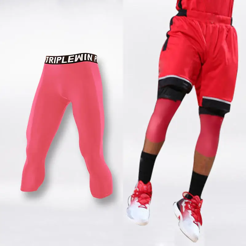 Men GYM Capri Running Tights Pants Kid Children Basketball Football Soccer Fitness Exercise Sport 3/4 Cropped Legging Shorts J12