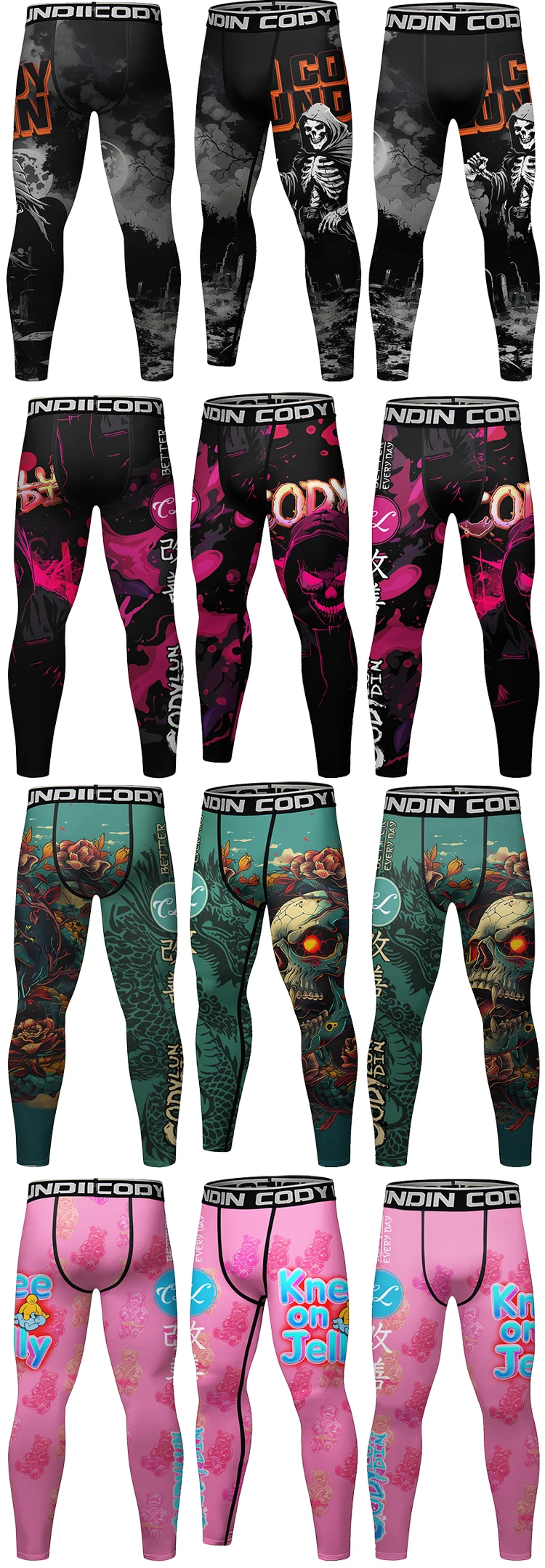 Men's Rashguard MMA Fight Leggings Jiu Jitsu Boxing Compression Grappling Pants for Training & Combat Sports Muay Thai Clothing