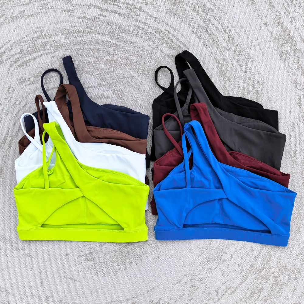 Women Sports Bras Sexy Single Strap Yoga Bra Running Women Sports Underwear Gym Top Stretch Push Up Bra Women Vest