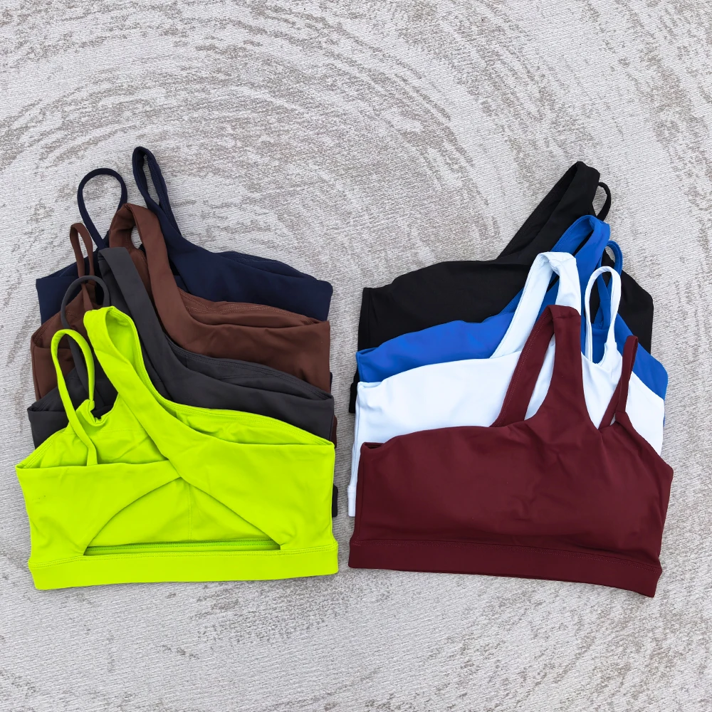 Women Sports Bras Sexy Single Strap Yoga Bra Running Women Sports Underwear Gym Top Stretch Push Up Bra Women Vest