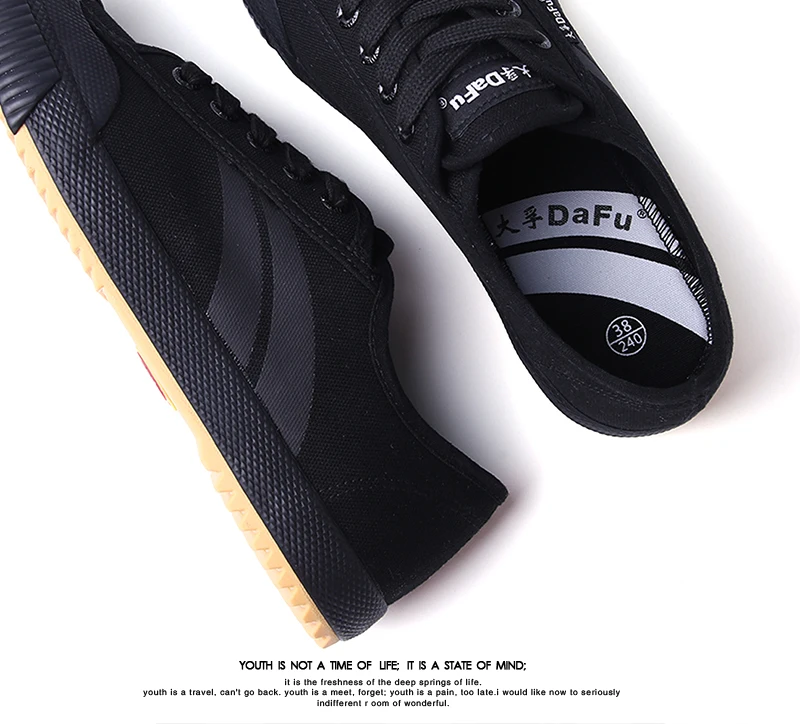 DaFu Shoes Improved Classical Sneakers Martial Arts All Balck Shoes