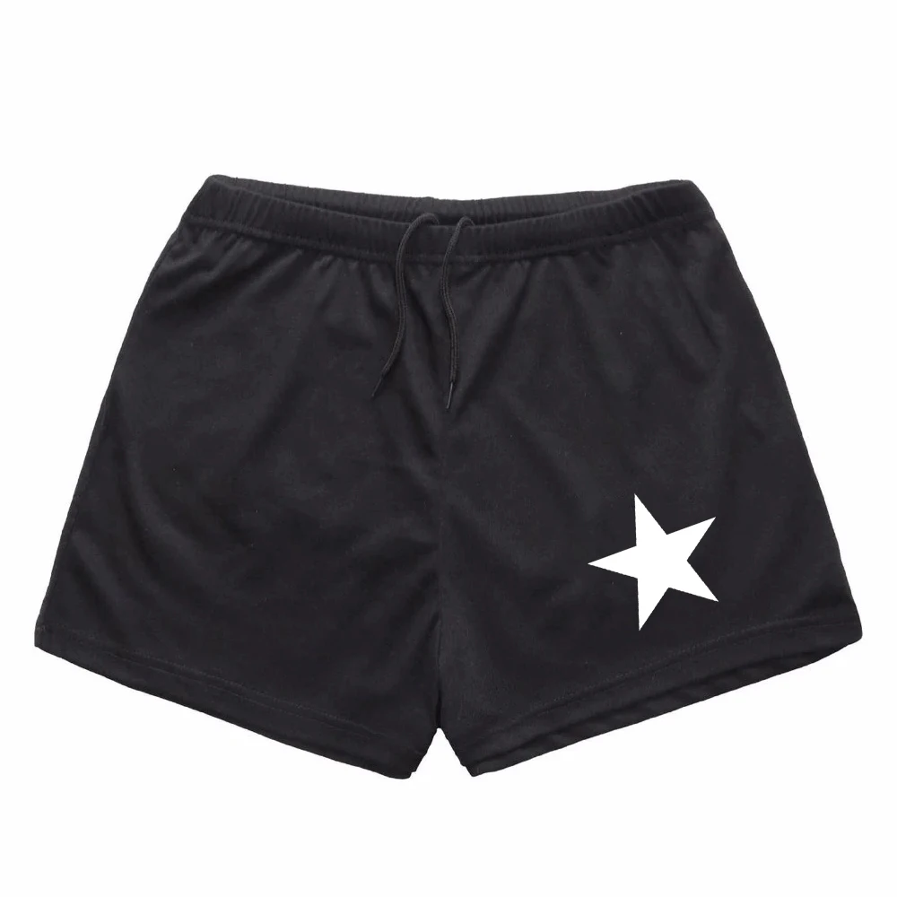 Men's summer white pure pentagram print pattern outdoor sea surfing casual comfortable refreshing versatile sports shorts