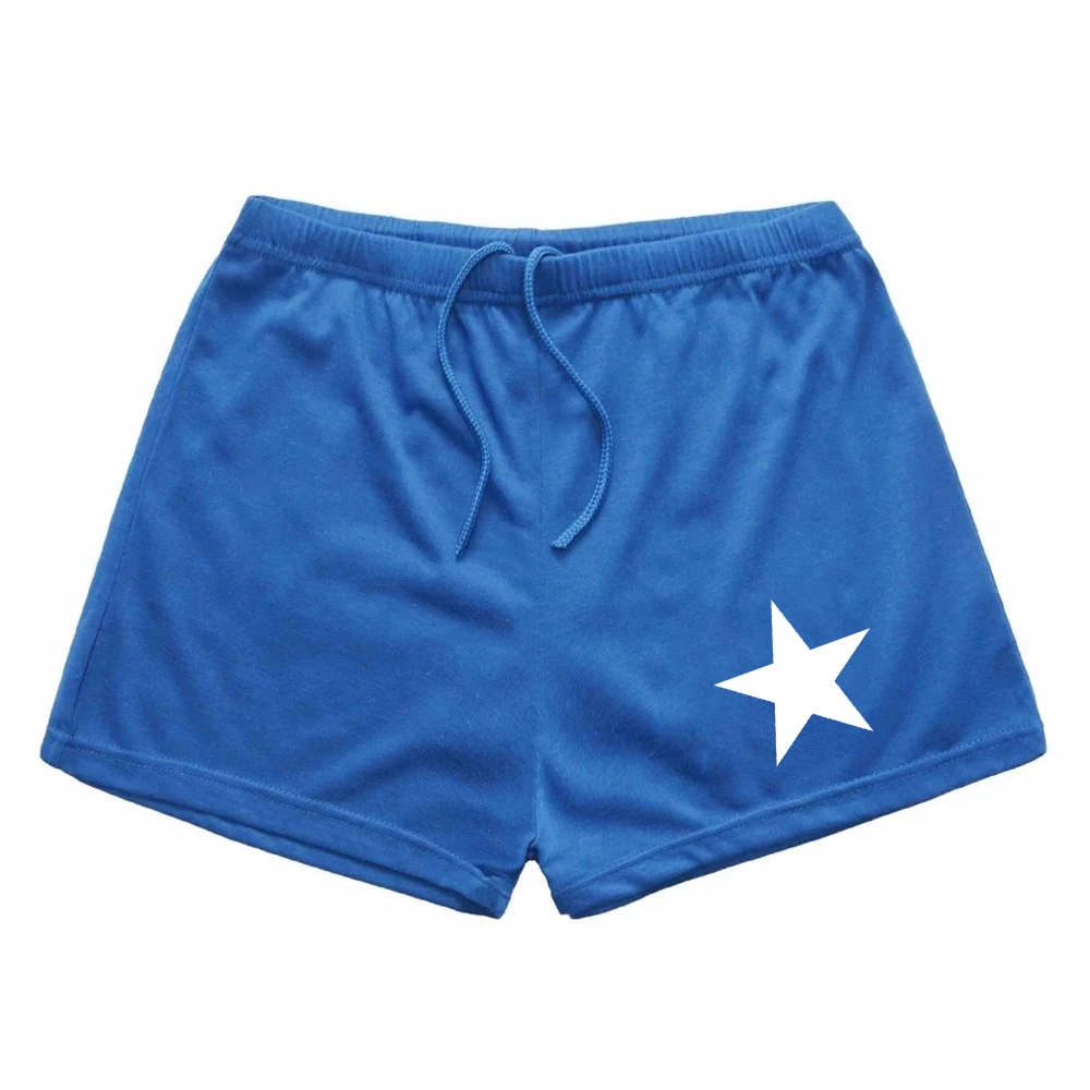 Men's summer white pure pentagram print pattern outdoor sea surfing casual comfortable refreshing versatile sports shorts