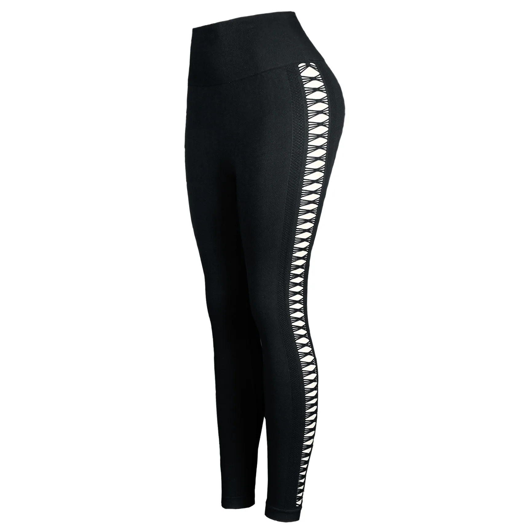 Sexy Hollow Black Seamless Leggings Women Fitness Leggings Gym Yoga Pants High Waist Yoga Pants Sports Female Clothing