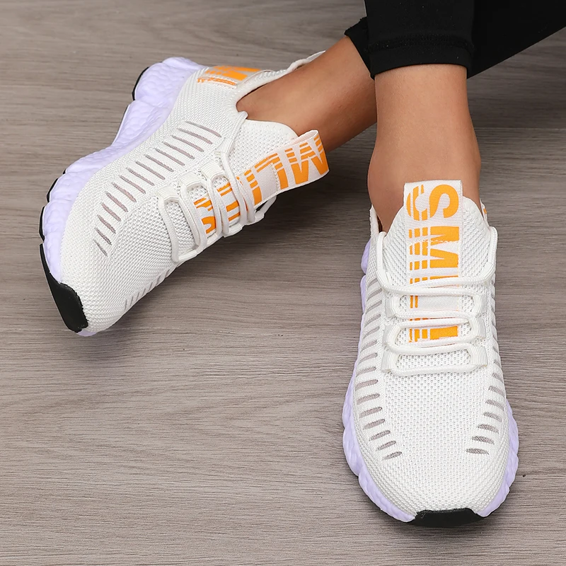 Women's Sports Shoes Mesh Lightweight Soft Sole Jogging Strap Breathable Fashion Sports Walking Casual Tennis Flat Shoes for Men