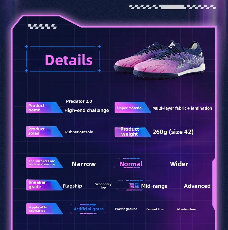 Kelme Adult Football Shoes Men's Broken Nail Tf Artificial Grass Cushioning Football Boots Indoor Anti Slip Football Shoes