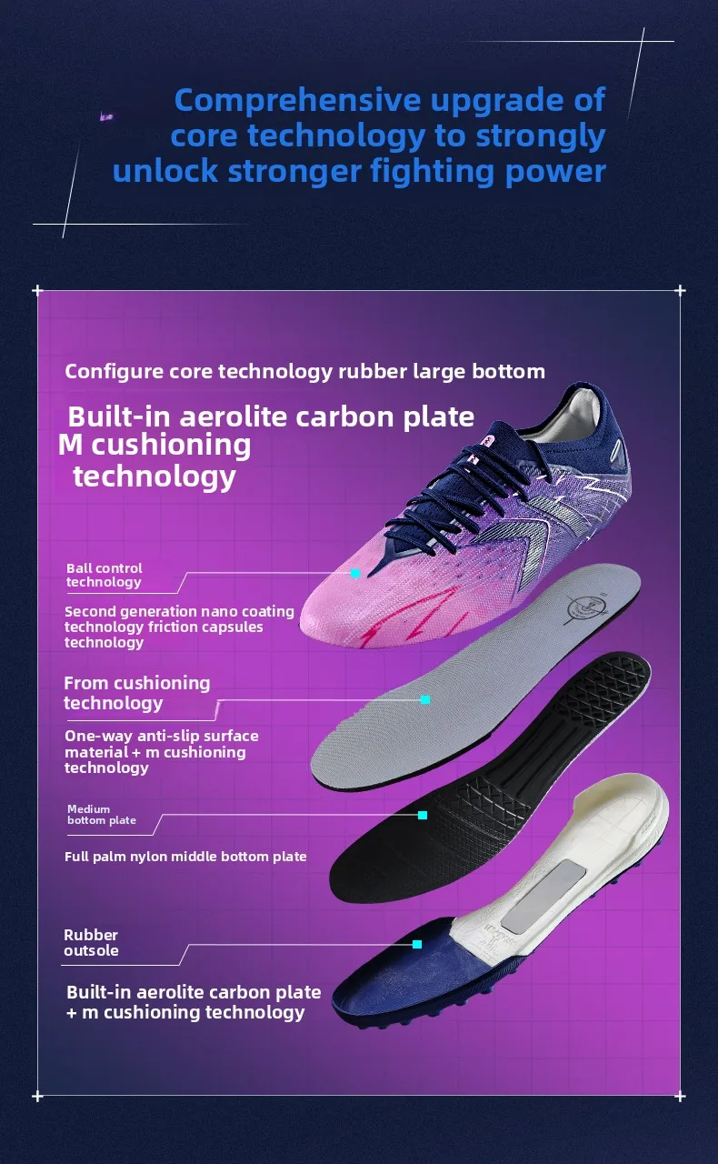 Kelme Adult Football Shoes Men's Broken Nail Tf Artificial Grass Cushioning Football Boots Indoor Anti Slip Football Shoes