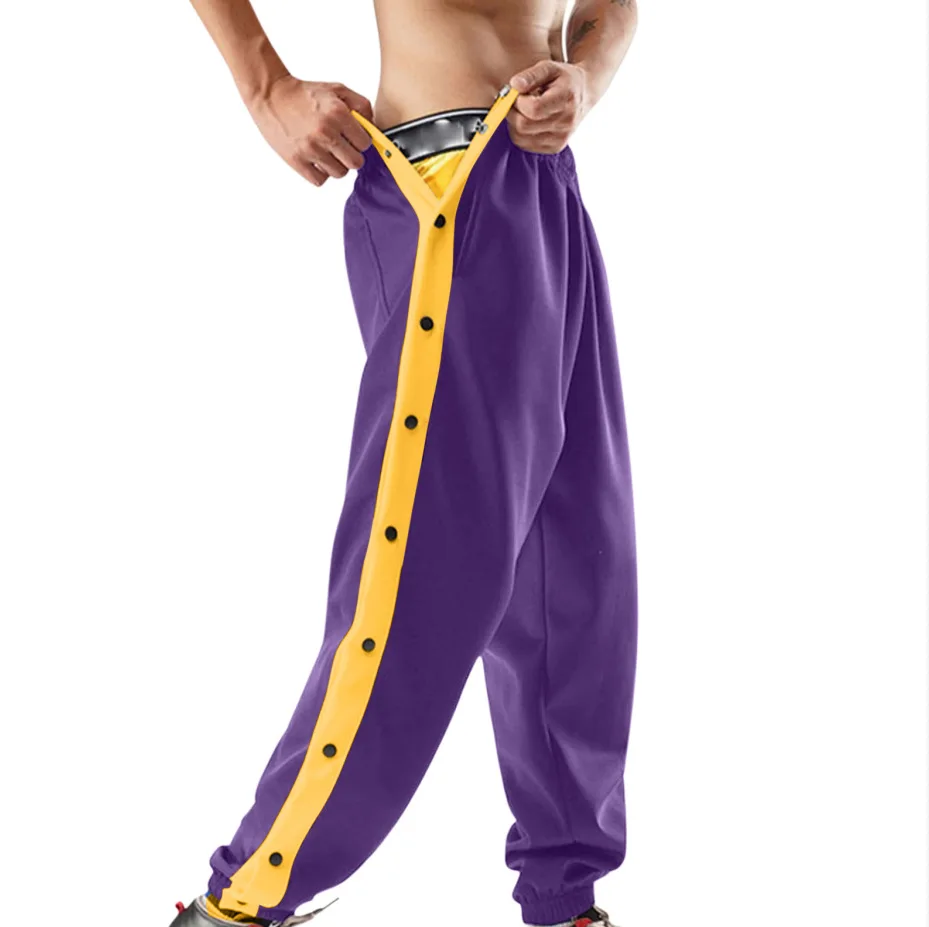 Men Sweatpants Jogging Sportswear Men's Fitness Pants Casual Loose Mesh Trousers Quick-dry Breathable Pants Side Button Design