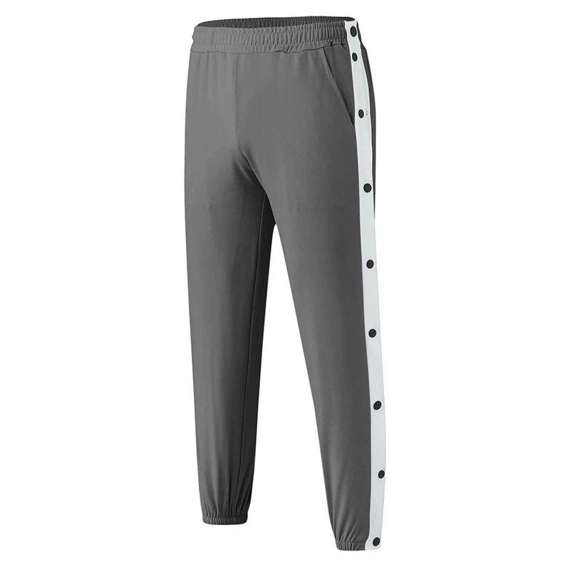 Men Sweatpants Jogging Sportswear Men's Fitness Pants Casual Loose Mesh Trousers Quick-dry Breathable Pants Side Button Design