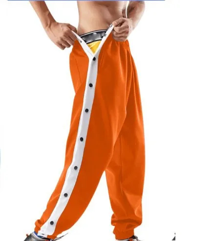 Men Sweatpants Jogging Sportswear Men's Fitness Pants Casual Loose Mesh Trousers Quick-dry Breathable Pants Side Button Design