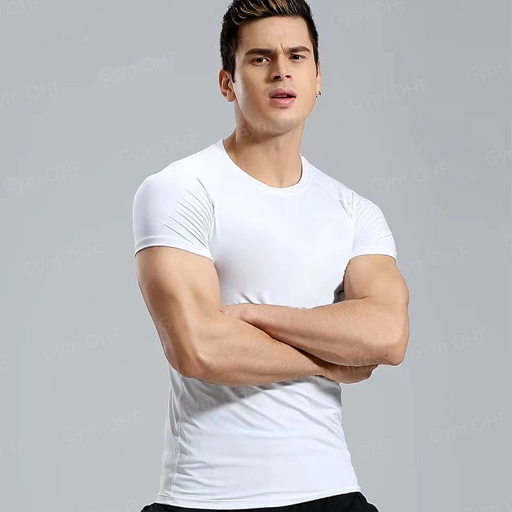 Long Sleeved Men's Gym Running Tight Fitting Men's Outdoor Training Jogging Shirt Quick Drying Shirt Warm Printed Classic Lightw