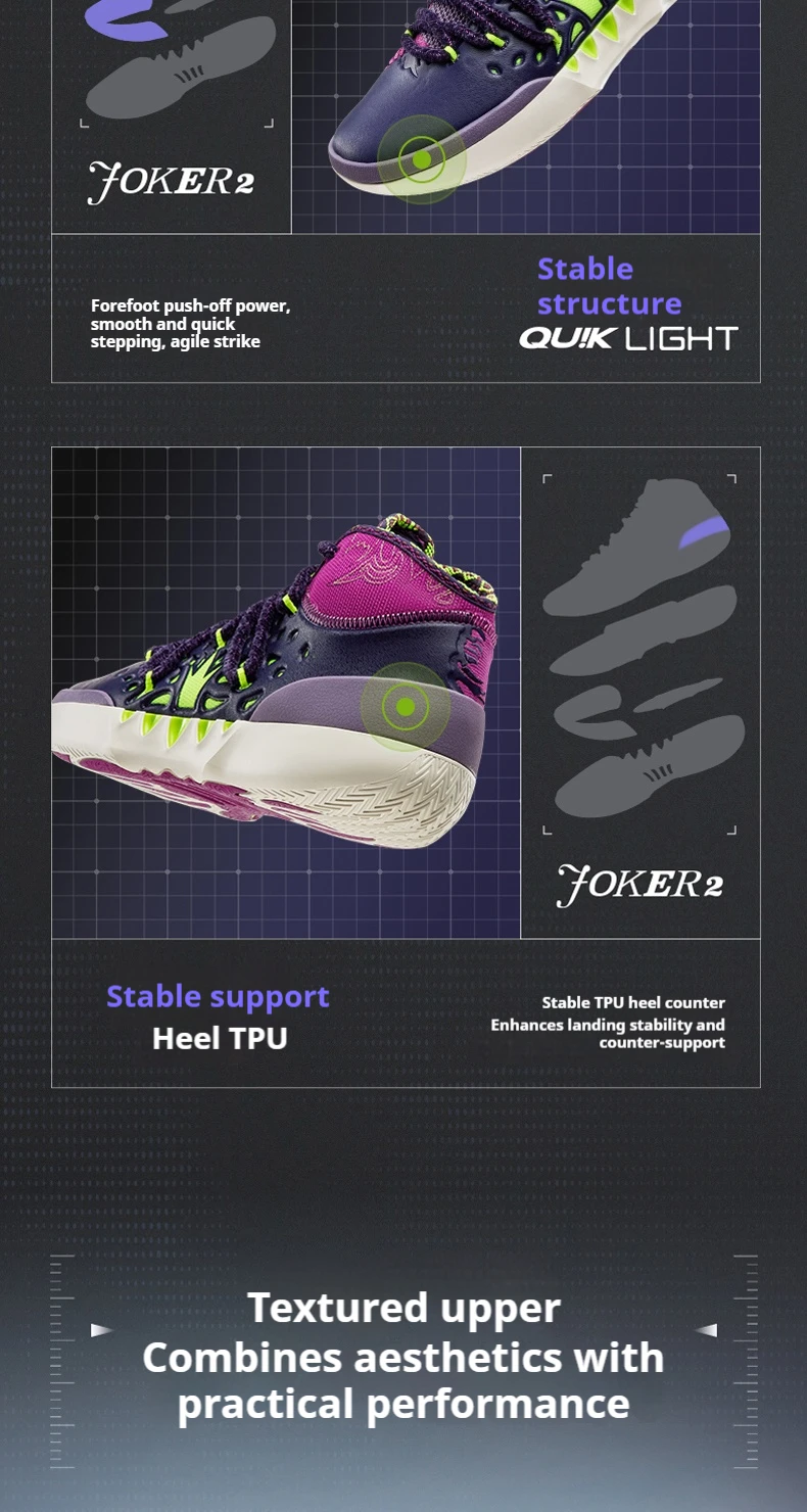 361 Degrees Joker 2 Men Basketball Shoes High-top New Jokic Shock-Absorbing Anti-slip Actual Support Male Sneakers 672611104