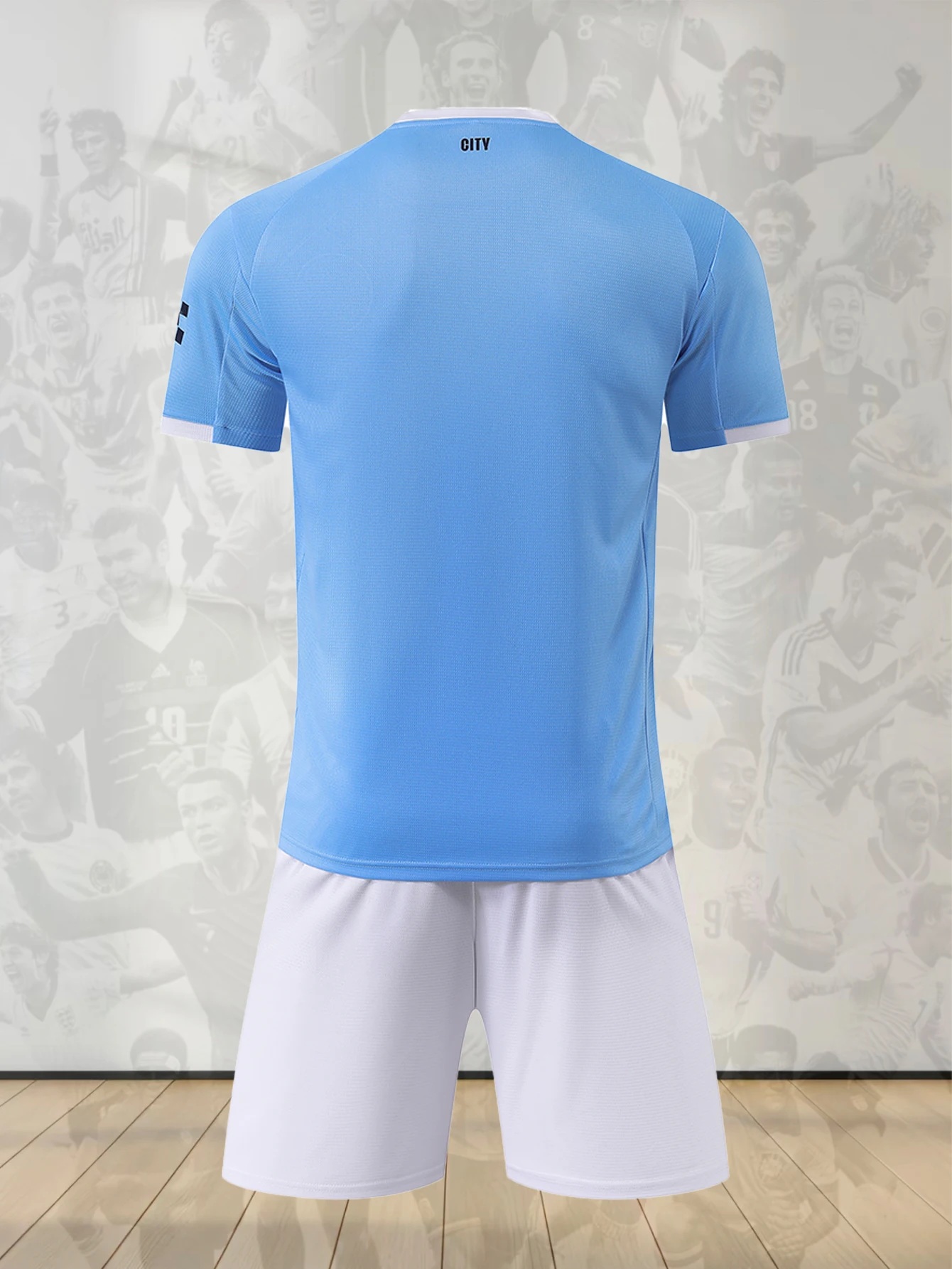 Men's Casual Sports Football Uniform Round Neck Top with Fashionable Breathable Shorts Comfortable Football Suit Set