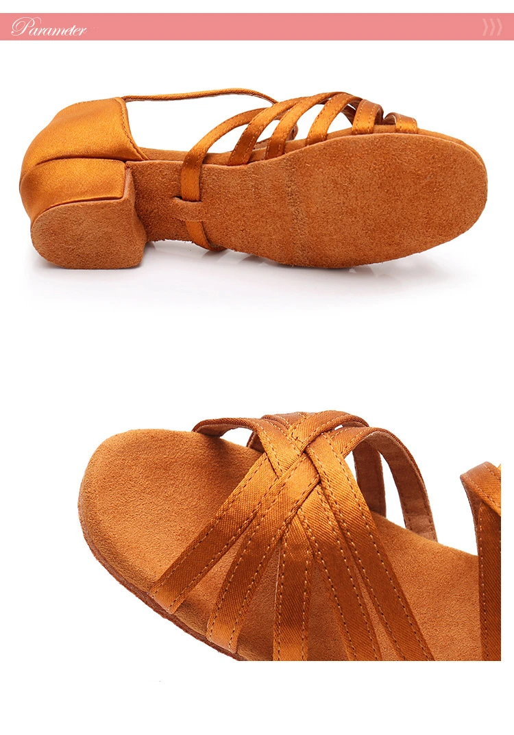 Women Latin Dance Shoes Soft Bottom Sole Girls Dance Practice Sandals Jazz Medium Heel 3.5CM Ballroom Dance