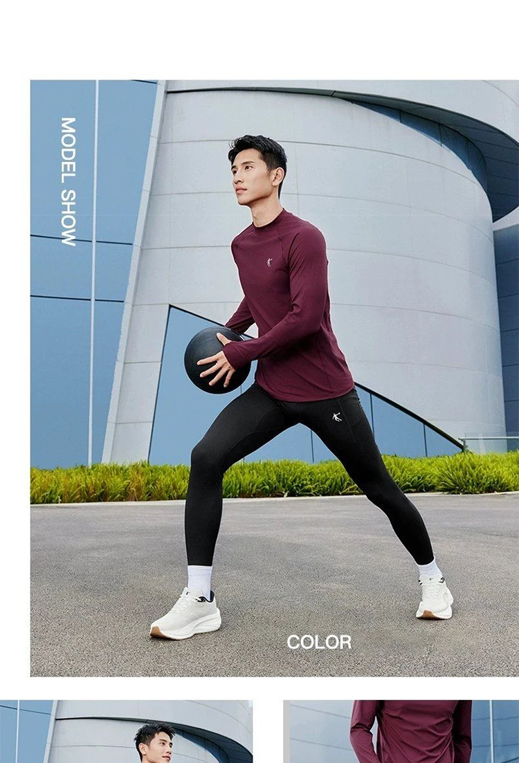QIAODAN Warm Fitness Suit Two Pieces Set Mens 2025 Jogging Long Sleeve Moisture Wicking Sportswear For Gym Running QXENT3253090A