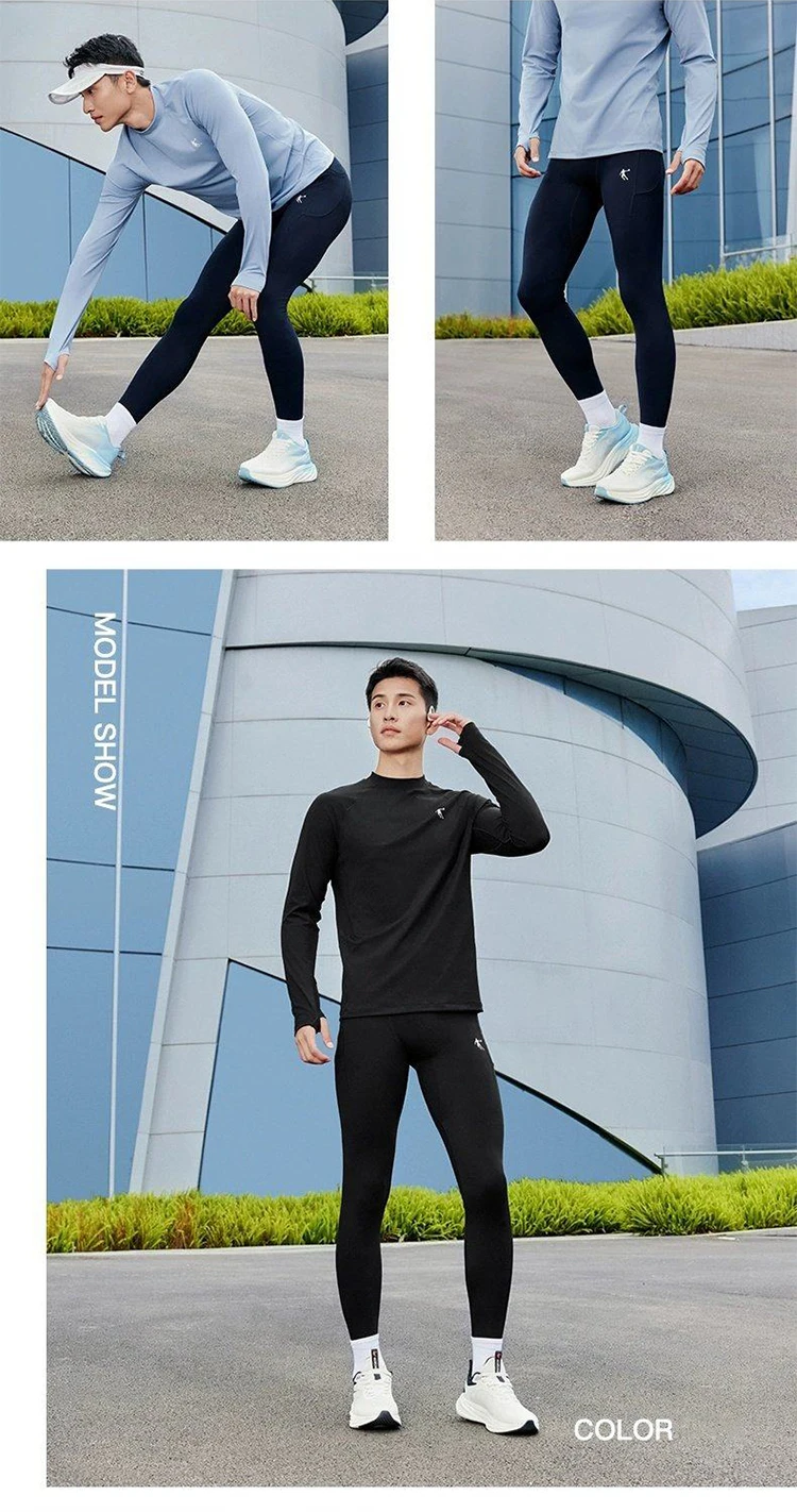 QIAODAN Warm Fitness Suit Two Pieces Set Mens 2025 Jogging Long Sleeve Moisture Wicking Sportswear For Gym Running QXENT3253090A