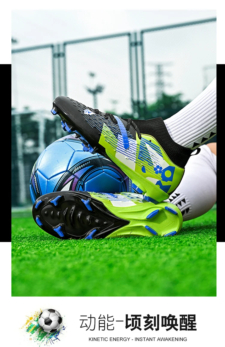 New Men Soccer Shoes High-quality Outdoor High Ankle Ultralight Indoor Football Boots Non-Slip Sports Shoes Futsal Non-Slip