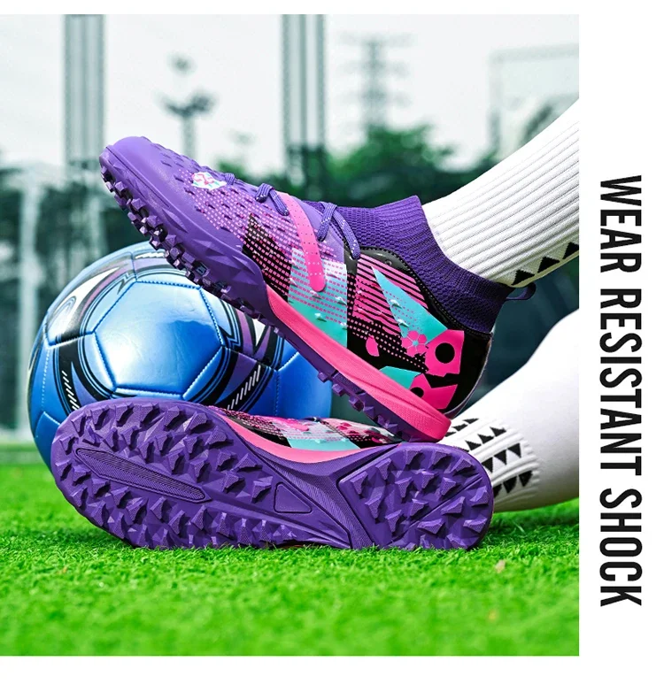 New Men Soccer Shoes High-quality Outdoor High Ankle Ultralight Indoor Football Boots Non-Slip Sports Shoes Futsal Non-Slip
