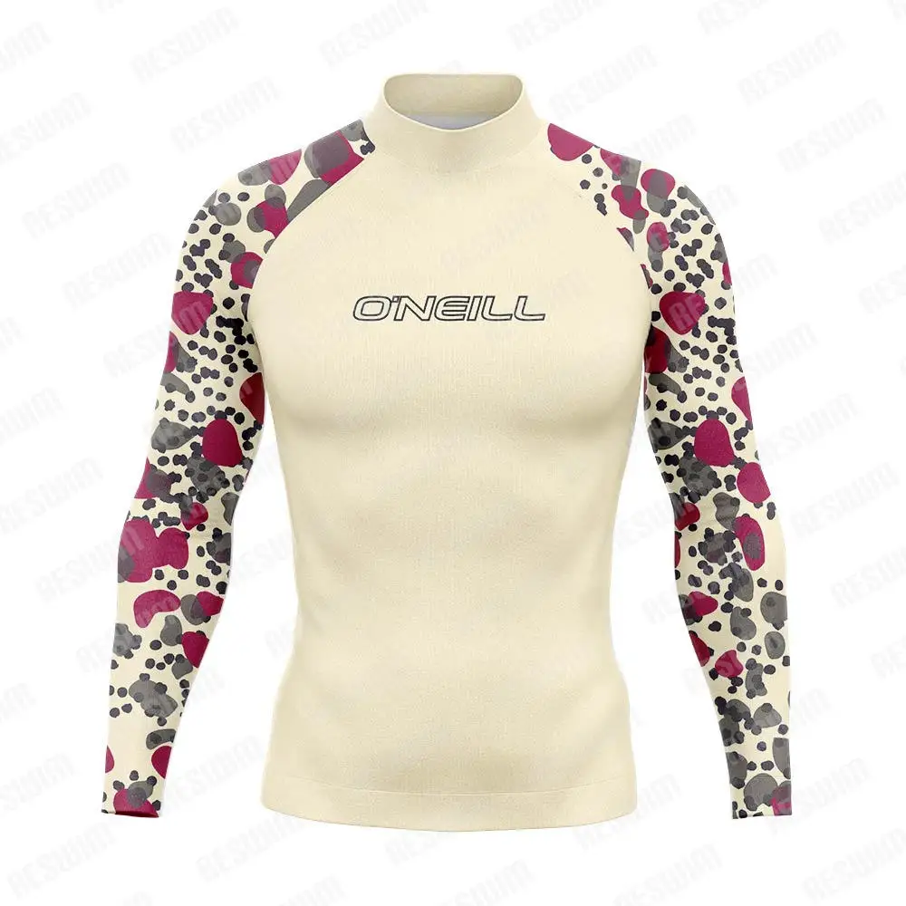 2025 Men's Long Sleeve Surfing Suit Rashguard Swimsuit Sun UV Protection T-Shirt Surf Diving Swimming Tight Rash Guards Swimwear