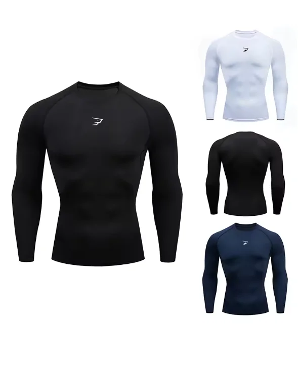 Men Running Compression T-shirt Long Sleeve Sport Tees Gym Fitness Sportshirts Male Jogging Tracksuit Homme Athletic Shirt Tops
