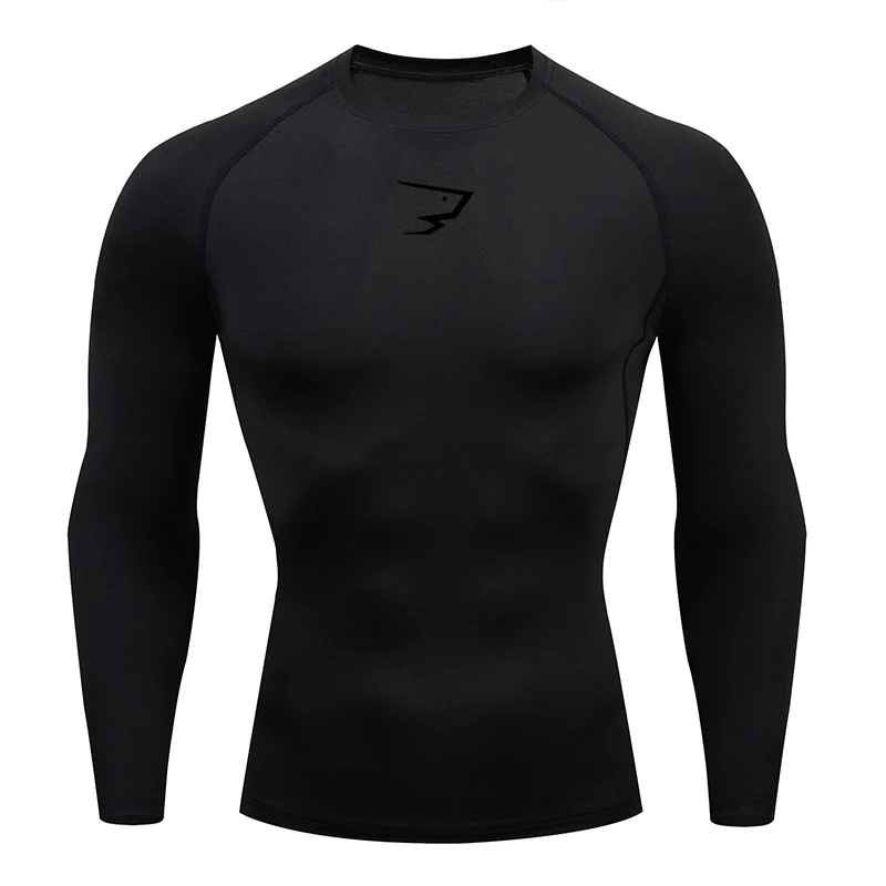 Men Running Compression T-shirt Long Sleeve Sport Tees Gym Fitness Sportshirts Male Jogging Tracksuit Homme Athletic Shirt Tops