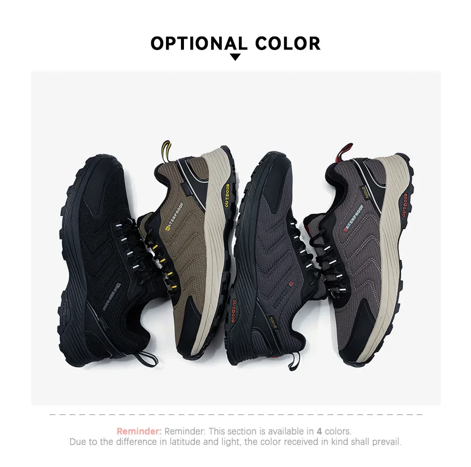 Baasploa Men Hiking Shoes High Quality Male Trekking Climbing Outdoor Sneaker Non-Slip Comfortable Waterproof Sprort Shoes