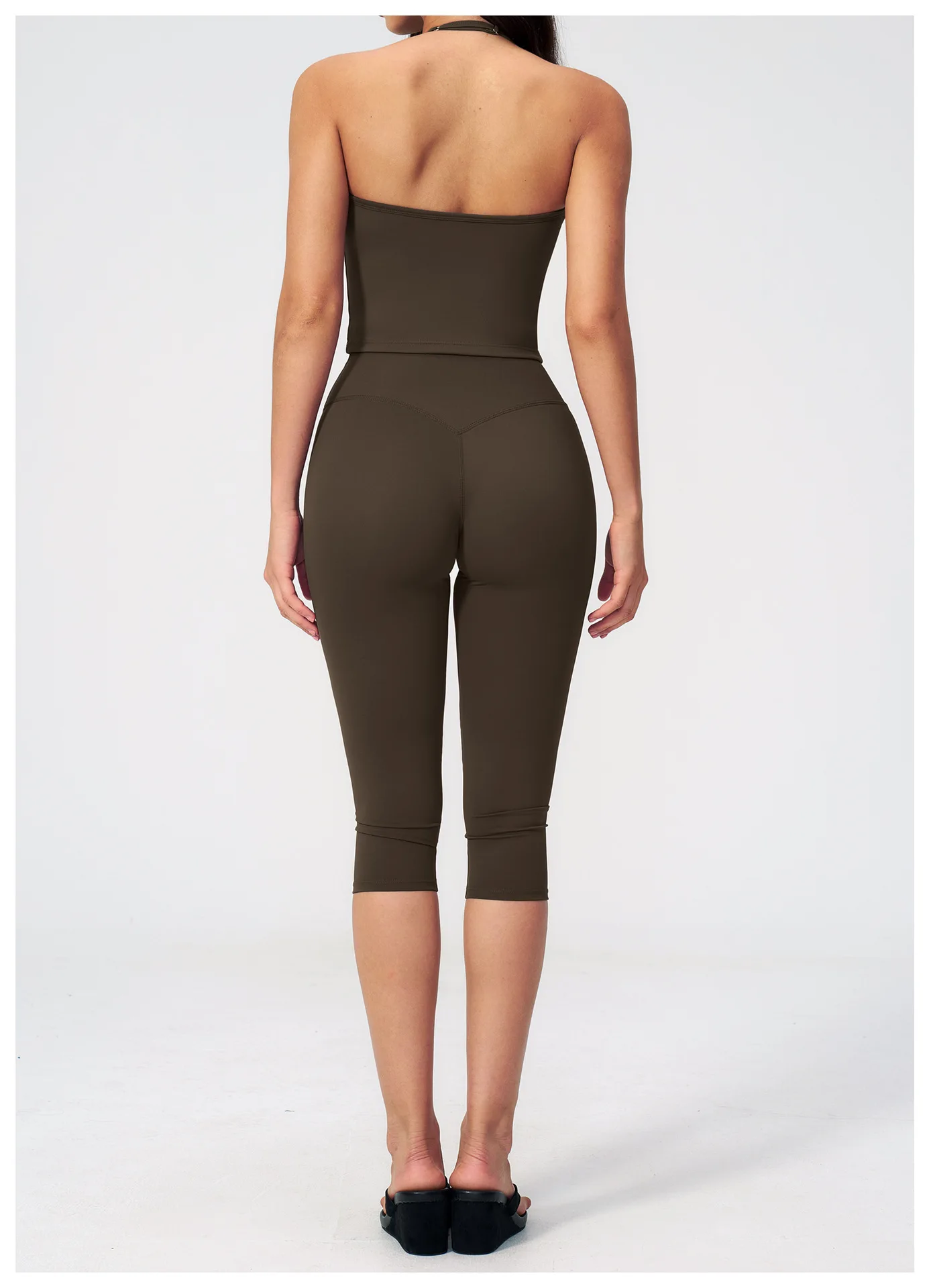 Sports Set Two Pieces Yoga Set Women's Sports Set Quick Drying Short Sleeve Fitness Set Gym Running Slim Capri Pants Sportswear