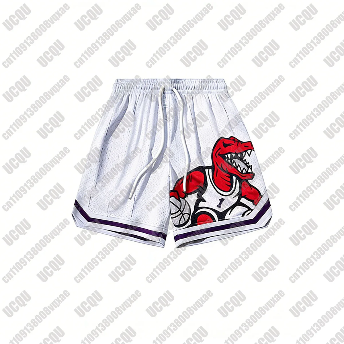 2026 New Men's Dinosaur Graphic Mesh Basketball Shorts Quick-Drying Training Running Casual Loose Five-Point Shorts
