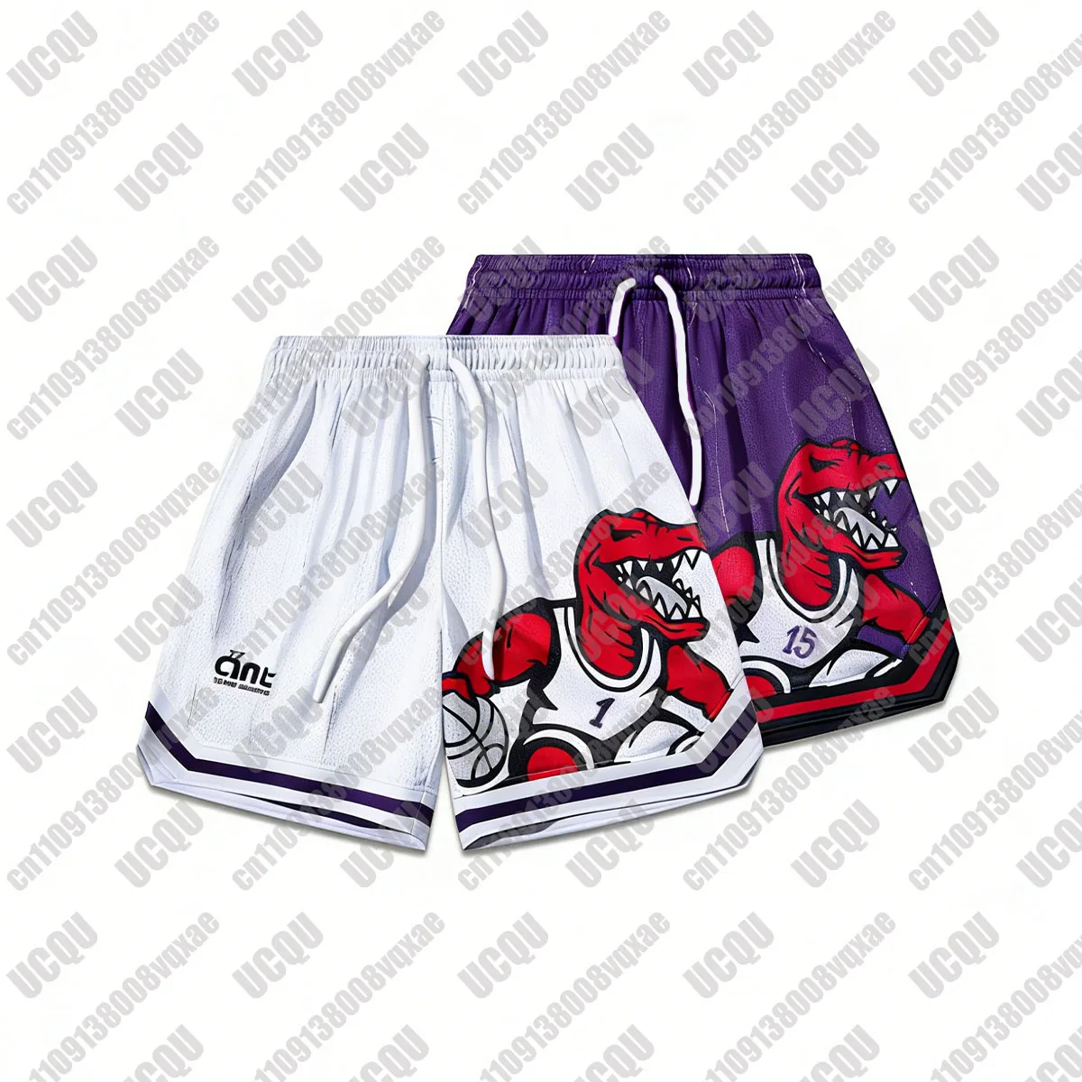 2026 New Men's Dinosaur Graphic Mesh Basketball Shorts Quick-Drying Training Running Casual Loose Five-Point Shorts