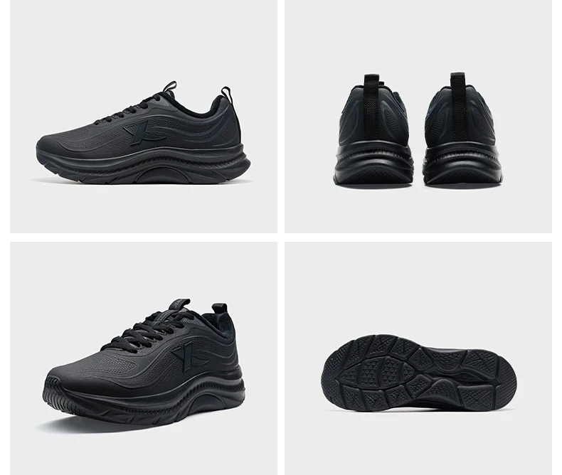 Xtep Cotton Shoes for Men Synthetic Leather Comfortable Breathable Non-Slip Shock Absorption Soft Walking Sneakers 875419370031
