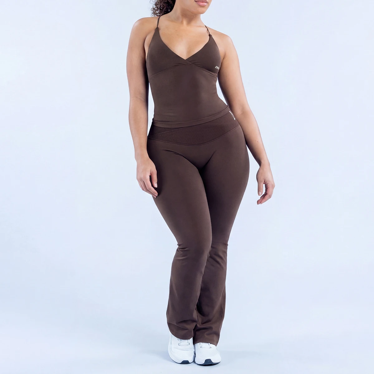 Vision Twist Front Longline Top And Vision Flares Fitness Suits Women 2 Piece Seamless Yoga Set Gym Vest Workout Running Suit