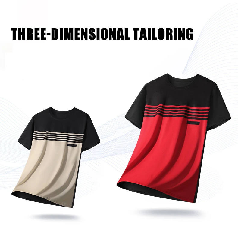 Men's Color Block Sports Short Sleeves Summer Breathable Quick-drying Short Sleeves Men Running Fitness Fashion Short Sleeves