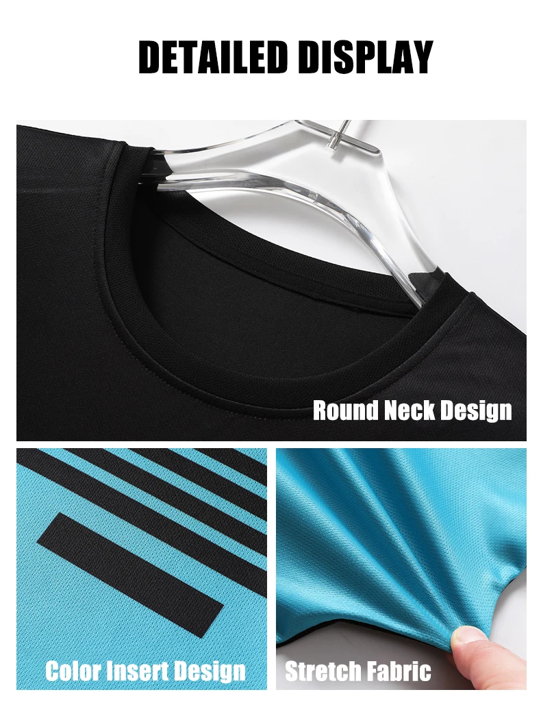 Men's Color Block Sports Short Sleeves Summer Breathable Quick-drying Short Sleeves Men Running Fitness Fashion Short Sleeves
