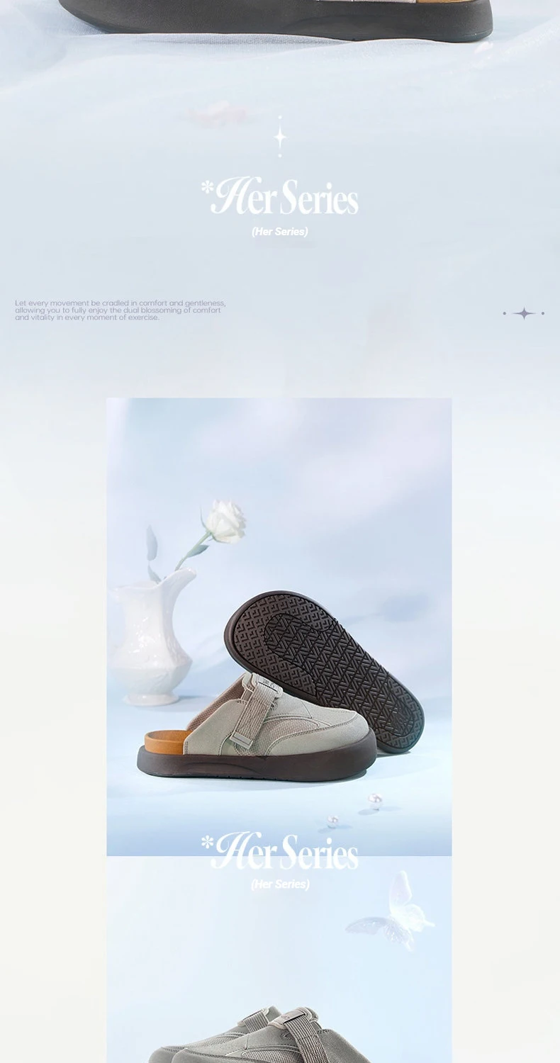 361 Degrees YY Bokken Women's Slippers Casual Wear Soft Comfortable No shoelaces Convenient Female Outdoor Slippers 682626705