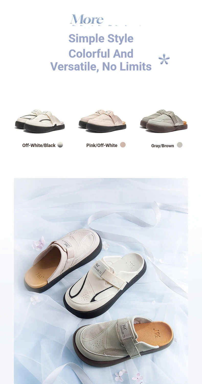 361 Degrees YY Bokken Women's Slippers Casual Wear Soft Comfortable No shoelaces Convenient Female Outdoor Slippers 682626705