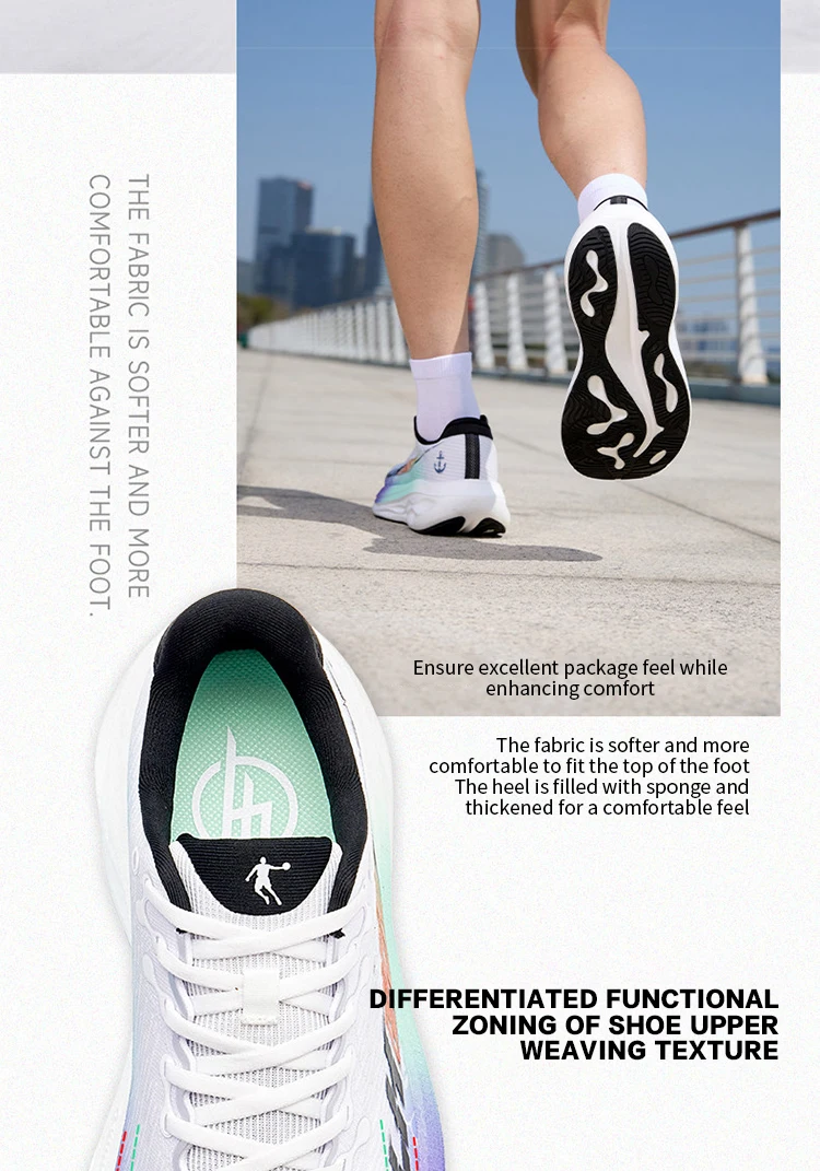 QIAODAN LH600 2nd Men Running Shoes Breathable Mesh Sneakers Shock Absorption Rebound Cushioning Athletic Footwear QXB023263229R