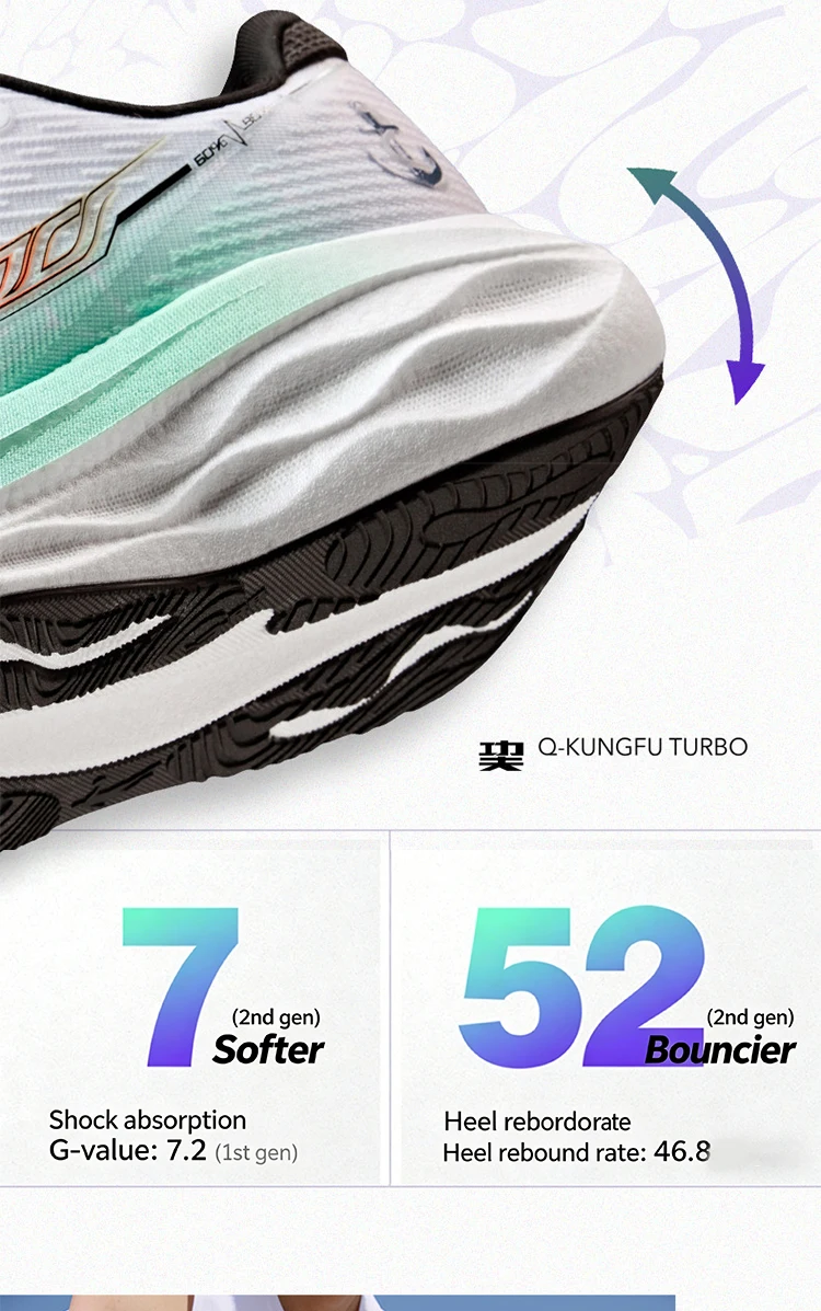 QIAODAN LH600 2nd Men Running Shoes Breathable Mesh Sneakers Shock Absorption Rebound Cushioning Athletic Footwear QXB023263229R