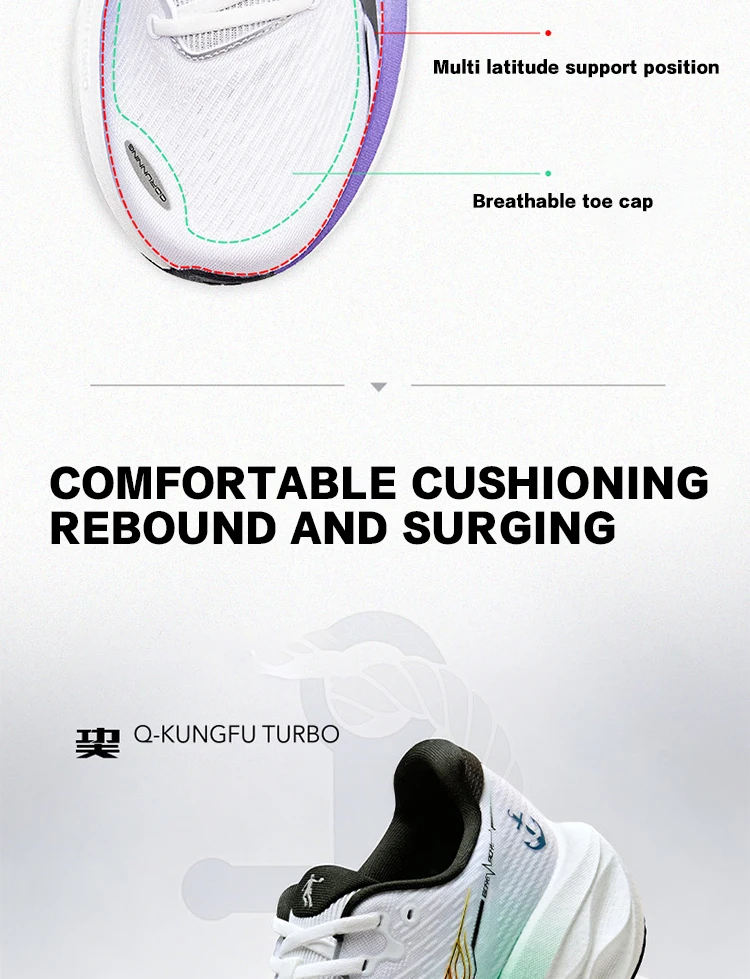 QIAODAN LH600 2nd Men Running Shoes Breathable Mesh Sneakers Shock Absorption Rebound Cushioning Athletic Footwear QXB023263229R