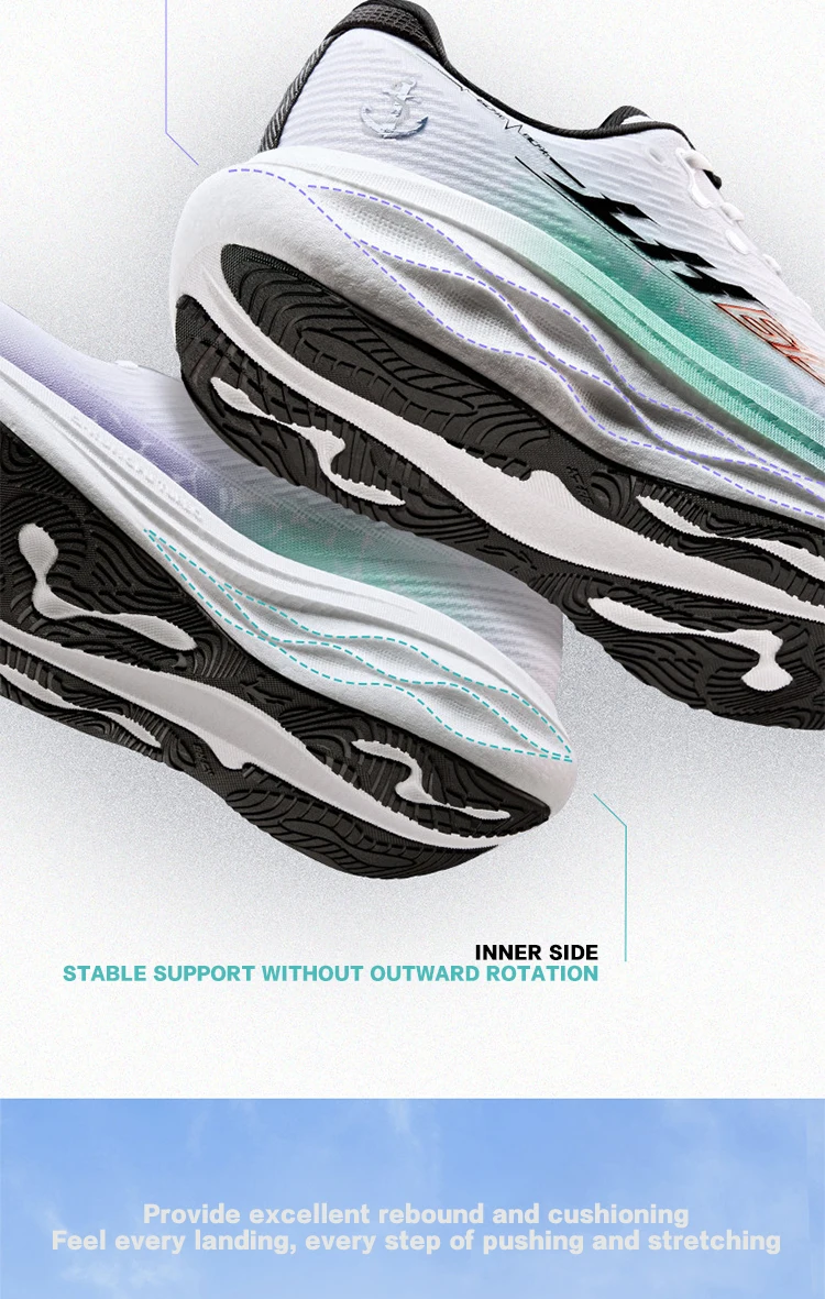 QIAODAN LH600 2nd Men Running Shoes Breathable Mesh Sneakers Shock Absorption Rebound Cushioning Athletic Footwear QXB023263229R