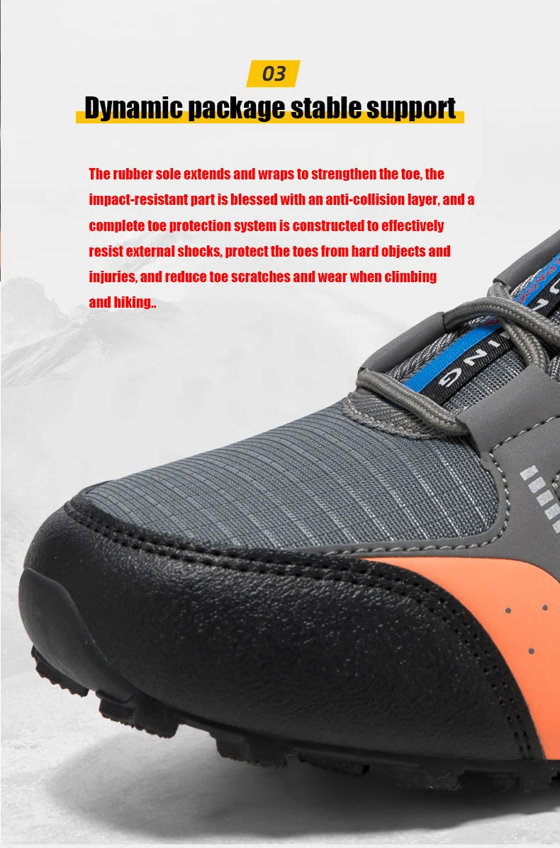 Men's Mesh Breathable Hiking Shoes Lightweight Non-slip Waterproof Wear Resistant Outdoor Trekking Camping Sneakers