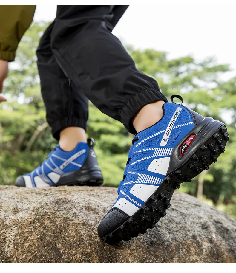 Men's Mesh Breathable Hiking Shoes Lightweight Non-slip Waterproof Wear Resistant Outdoor Trekking Camping Sneakers