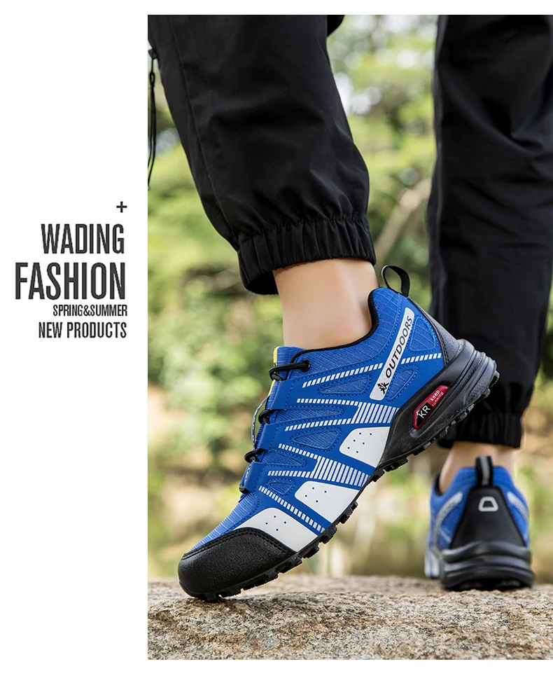 Men's Mesh Breathable Hiking Shoes Lightweight Non-slip Waterproof Wear Resistant Outdoor Trekking Camping Sneakers