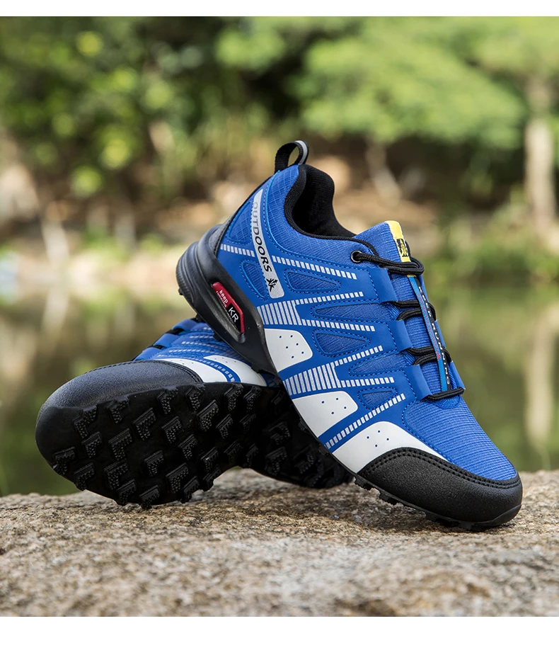 Men's Mesh Breathable Hiking Shoes Lightweight Non-slip Waterproof Wear Resistant Outdoor Trekking Camping Sneakers