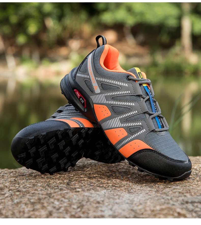 Men's Mesh Breathable Hiking Shoes Lightweight Non-slip Waterproof Wear Resistant Outdoor Trekking Camping Sneakers