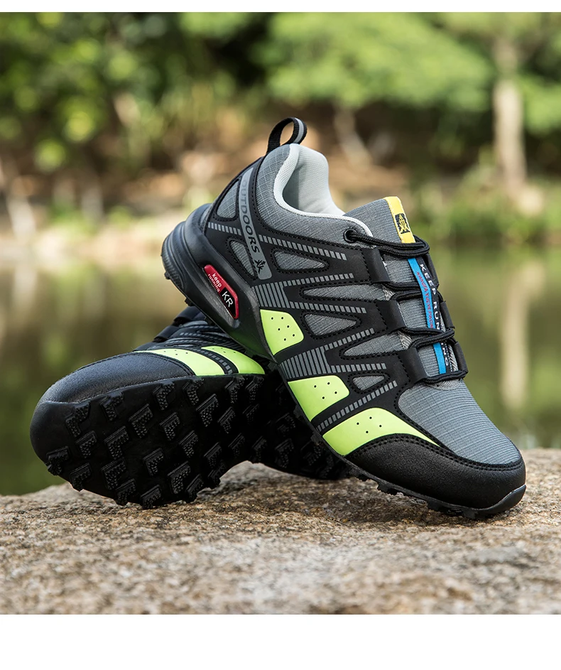Men's Mesh Breathable Hiking Shoes Lightweight Non-slip Waterproof Wear Resistant Outdoor Trekking Camping Sneakers