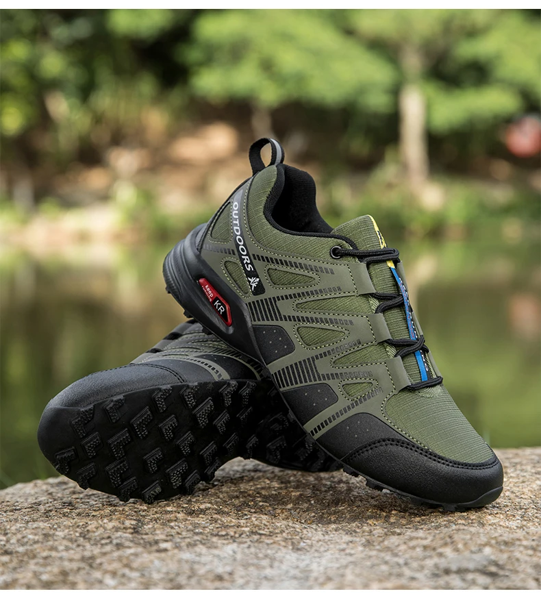 Men's Mesh Breathable Hiking Shoes Lightweight Non-slip Waterproof Wear Resistant Outdoor Trekking Camping Sneakers