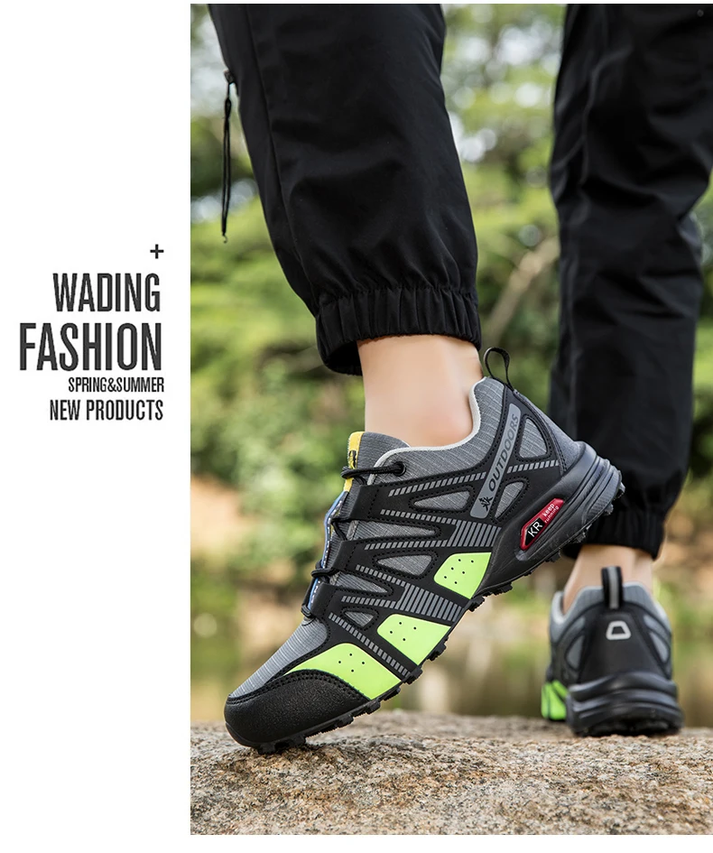 Men's Mesh Breathable Hiking Shoes Lightweight Non-slip Waterproof Wear Resistant Outdoor Trekking Camping Sneakers