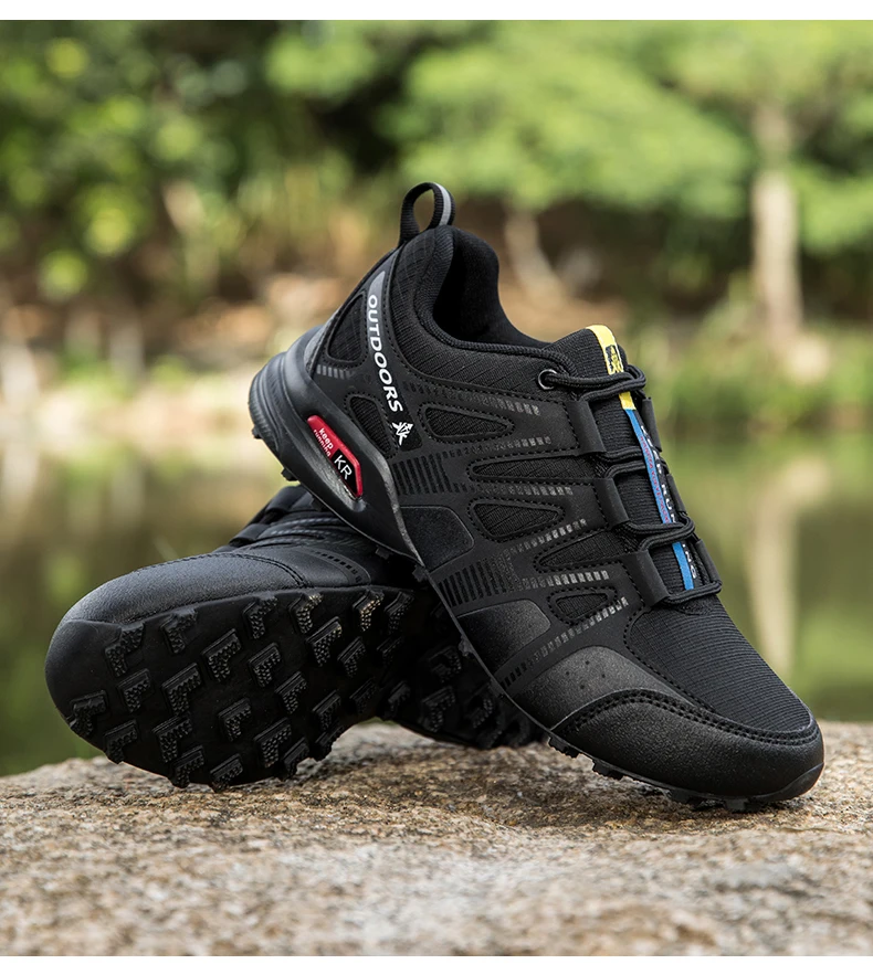 Men's Mesh Breathable Hiking Shoes Lightweight Non-slip Waterproof Wear Resistant Outdoor Trekking Camping Sneakers