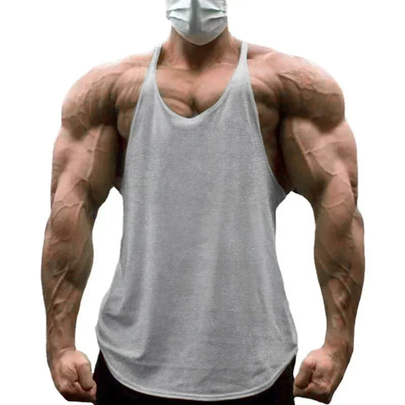 Plain Bodybuilding Tank Tops Gym Workout Fitness Sleeveless Shirts Summer Cotton Undershirt Mens Casual Vests Running Clothing